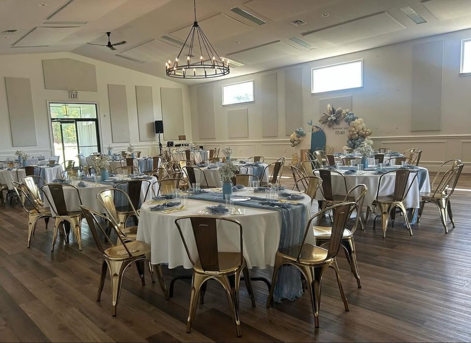 The Peace Community Center banquet hall set for an event